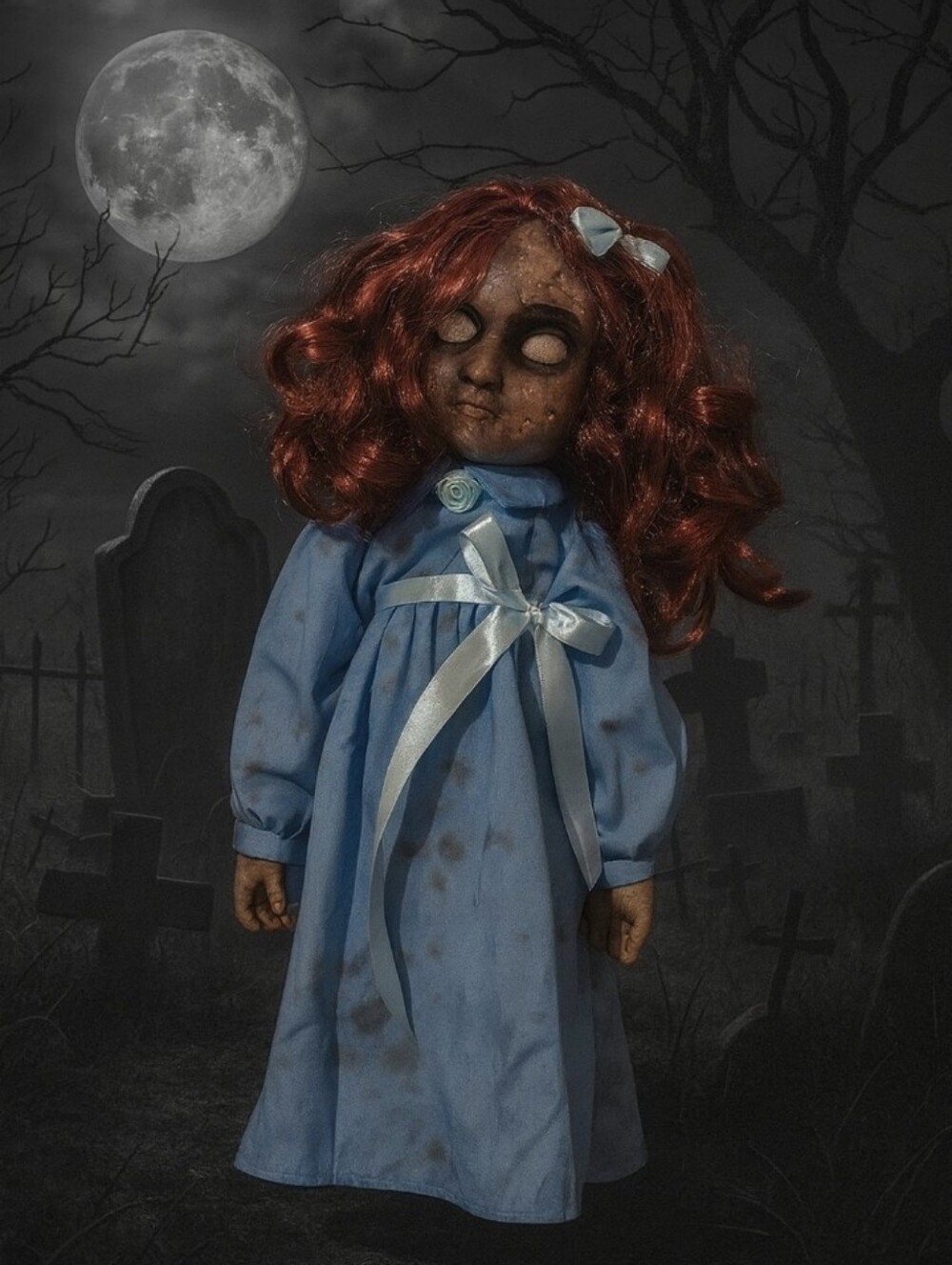 New Possessed Haunted Talking Doll Exorcist Demon Zombie Creepy Halloween Decor